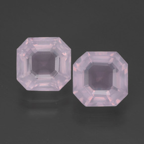 Gemas de cuarzo rosa rosa natural de 4,32 ct, corte esmeralda, transparente