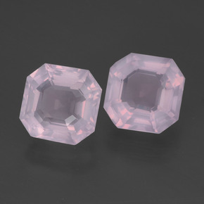 Gemas de cuarzo rosa rosa natural de 4,32 ct, corte esmeralda, transparente