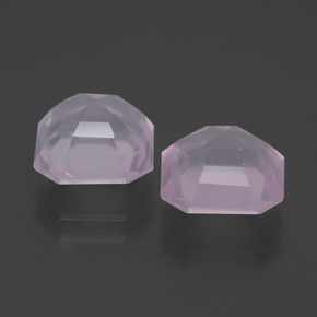 Gemas de cuarzo rosa rosa natural de 4,32 ct, corte esmeralda, transparente