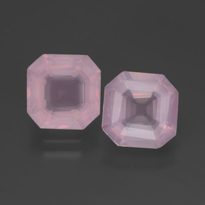 Gemas de cuarzo rosa rosa natural de 4,27 ct, corte esmeralda, transparente