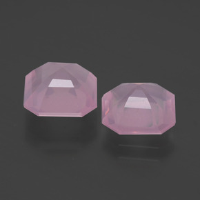 Gemas de cuarzo rosa rosa natural de 4,27 ct, corte esmeralda, transparente