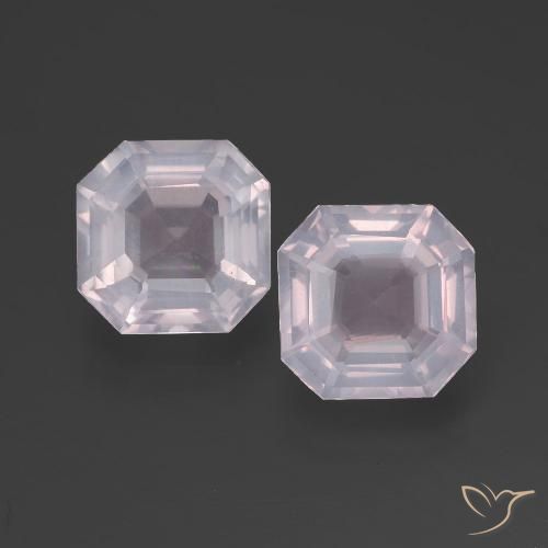 4.82ctw Natural Rosado claro Cuarzo rosa, corte esmeralda, Transparente