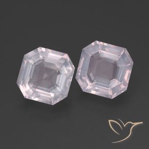 Gemas de Cuarzo rosa Rosado claro natural de 4.82 ct, Corte Octágono / Esmeralda, Transparente