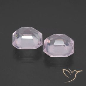 Gemas de Cuarzo rosa Rosado claro natural de 4.82 ct, Corte Octágono / Esmeralda, Transparente