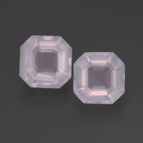 Gemas de Cuarzo Rosa Rosado claro natural de 3.58 ct, corte esmeralda, Transparente