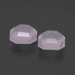 Gemas de Cuarzo Rosa Rosado claro natural de 3.58 ct, corte esmeralda, Transparente