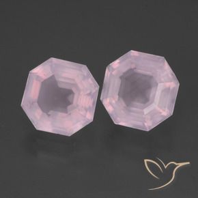 Gemas de Cuarzo rosa Rosado claro natural de 5.33 ct, Corte Octágono / Esmeralda, Transparente