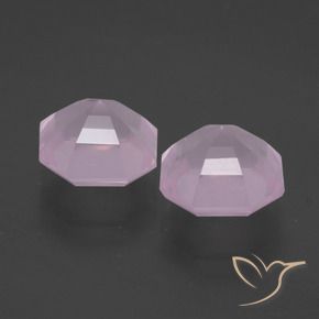 Gemas de Cuarzo rosa Rosado claro natural de 5.33 ct, Corte Octágono / Esmeralda, Transparente