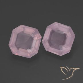 Gemas de cuarzo rosa rosa natural de 4,12 ct, corte esmeralda, transparente