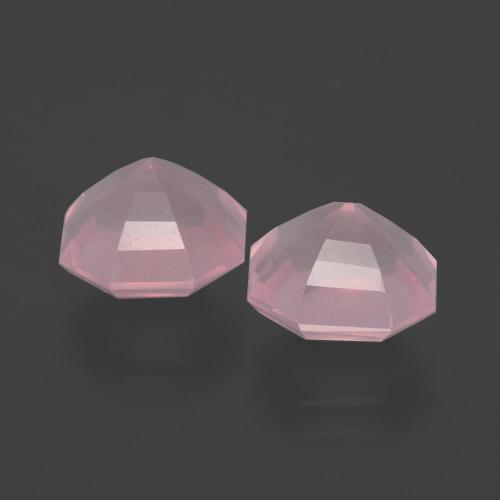 Gemas de Cuarzo Rosa Rosado rosa medio natural de 5.02 ct, corte esmeralda, Transparente