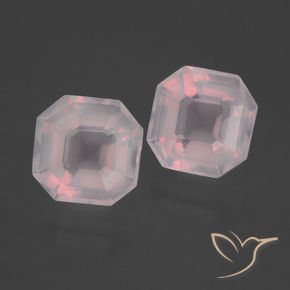 Gemas de Cuarzo rosa Rosado muy claro natural de 6.76 ct, Corte Octágono / Esmeralda, Transparente