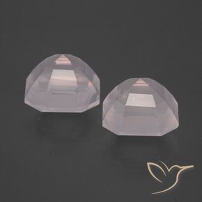 Gemas de Cuarzo rosa Rosado muy claro natural de 6.76 ct, Corte Octágono / Esmeralda, Transparente