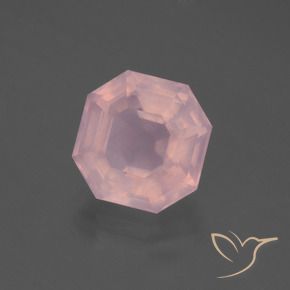 Cuarzo rosa Rosado vívido natural de 4.60 ct, Corte Octágono / Esmeralda, Transparente