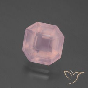 Cuarzo rosa Rosado medio natural de 4.95 ct, Corte Octágono / Esmeralda, Transparente