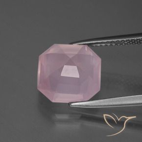 Cuarzo rosa Rosado medio natural de 4.95 ct, Corte Octágono / Esmeralda, Transparente