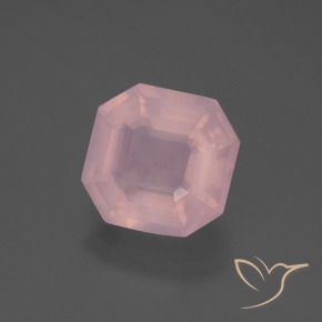 Cuarzo rosa Rosado medio natural de 4.13 ct, Corte Octágono / Esmeralda, Transparente