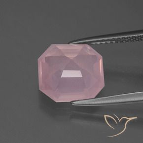 Cuarzo rosa Rosado medio natural de 4.13 ct, Corte Octágono / Esmeralda, Transparente
