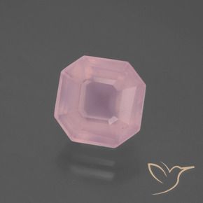 Cuarzo rosa Rosado medio natural de 4.47 ct, Corte Octágono / Esmeralda, Transparente