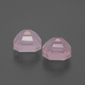 Gemas de Cuarzo Rosa Rosado medio natural de 6.90 ct, corte esmeralda, Transparente