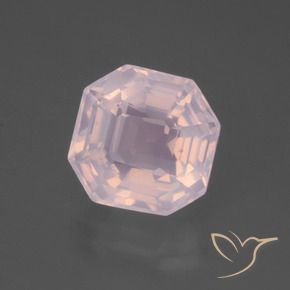 Cuarzo rosa Rosado claro natural de 6.53 ct, Corte Octágono / Esmeralda, Transparente