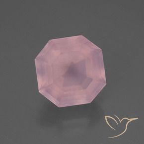 Cuarzo rosa Rosado medio natural de 5.53 ct, Corte Octágono / Esmeralda, Transparente