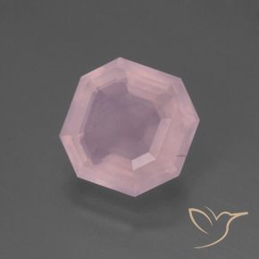 Cuarzo rosa Rosado rosa medio natural de 5.12 ct, Corte Octágono / Esmeralda, Transparente