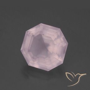 Cuarzo rosa Rosado Bubblegum natural de 5.59 ct, Corte Octágono / Esmeralda, Transparente