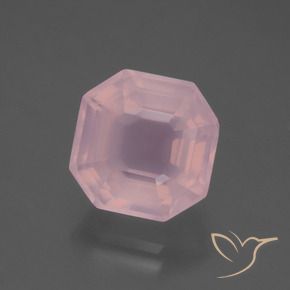 Cuarzo rosa Rosado vívido natural de 5.99 ct, Corte Octágono / Esmeralda, Transparente