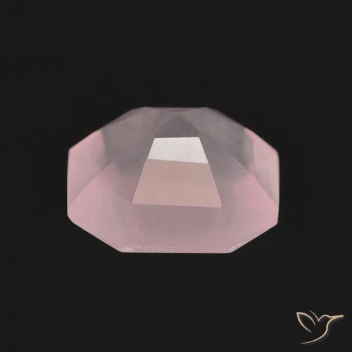 Cuarzo rosa Rosado claro natural de 4.41 ct, Corte Octágono / Esmeralda, Transparente