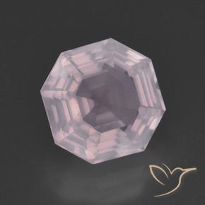 Cuarzo rosa Rosado claro natural de 4.22 ct, Corte Octágono / Esmeralda, Transparente