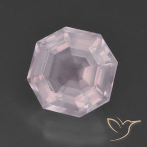 Cuarzo rosa Rosado claro natural de 4.18 ct, Corte Octágono / Esmeralda, Transparente