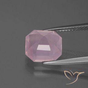 Cuarzo rosa Rosa rosado natural de 3.96 ct, Corte Octágono / Esmeralda, Transparente