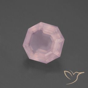 Cuarzo rosa Rosado claro natural de 4.07 ct, Corte Octágono / Esmeralda, Transparente