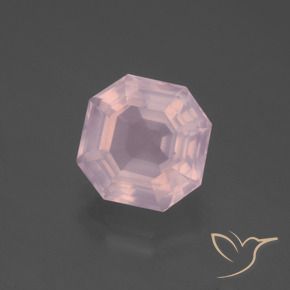 Cuarzo rosa Rosado claro natural de 4.20 ct, Corte Octágono / Esmeralda, Transparente