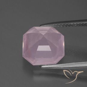 Cuarzo rosa Rosado Bubblegum natural de 5.64 ct, Corte Octágono / Esmeralda, Transparente