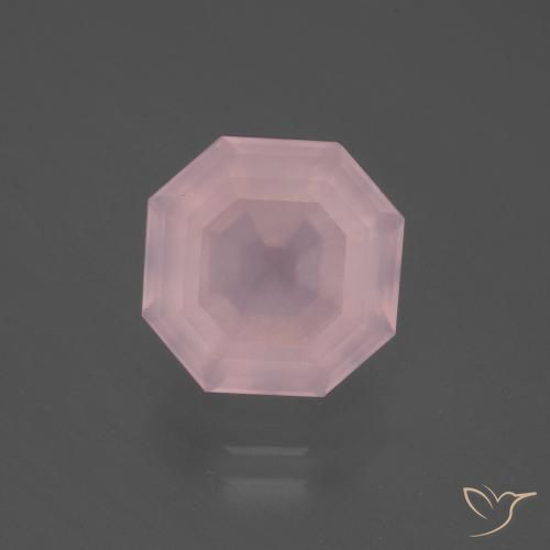 4.94ct Natural Rosado claro Cuarzo rosa, corte esmeralda, Transparente