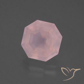 Cuarzo rosa Rosado claro natural de 4.94 ct, Corte Octágono / Esmeralda, Transparente
