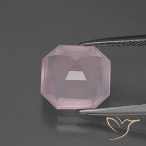 Cuarzo rosa Rosa rosado natural de 5.34 ct, Corte Octágono / Esmeralda, Transparente