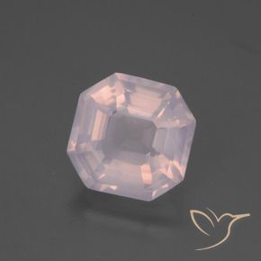Cuarzo rosa Rosado claro natural de 4.48 ct, Corte Octágono / Esmeralda, Transparente