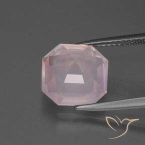 Cuarzo rosa Rosado claro natural de 4.48 ct, Corte Octágono / Esmeralda, Transparente