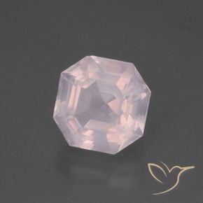 Cuarzo rosa Rosado muy claro natural de 4.90 ct, Corte Octágono / Esmeralda, Transparente