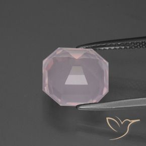 Cuarzo rosa Rosado muy claro natural de 4.90 ct, Corte Octágono / Esmeralda, Transparente