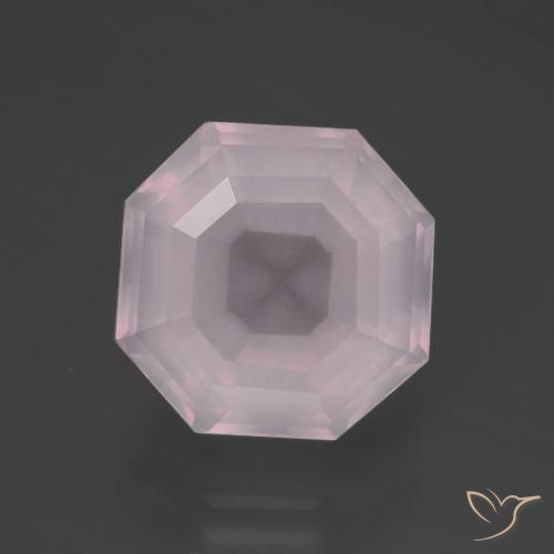 6.30ct Natural Rosado claro Cuarzo rosa, corte esmeralda, Transparente