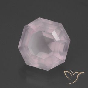 Cuarzo rosa Rosado claro natural de 6.30 ct, Corte Octágono / Esmeralda, Transparente