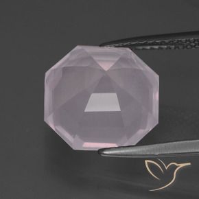 Cuarzo rosa Rosado claro natural de 6.30 ct, Corte Octágono / Esmeralda, Transparente