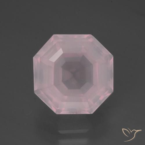 5.99ct Natural Rosado claro Cuarzo rosa, corte esmeralda, Transparente