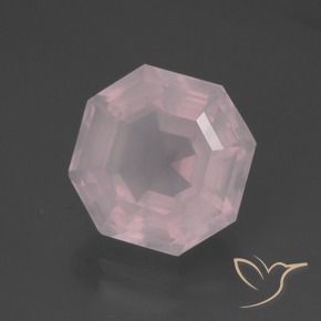 Cuarzo rosa Rosado claro natural de 5.99 ct, Corte Octágono / Esmeralda, Transparente