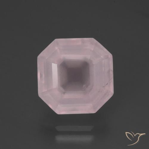 5.19ct Natural Rosado claro Cuarzo rosa, corte esmeralda, Transparente
