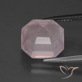 Cuarzo rosa Rosado claro natural de 5.19 ct, Corte Octágono / Esmeralda, Transparente