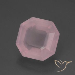Cuarzo rosa Rosado rosa medio natural de 5.35 ct, Corte Octágono / Esmeralda, Transparente